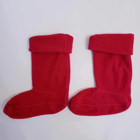 Hunter Boots Youth Red Fleece Boot Socks, Size L - Picture 4 of 6